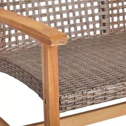 Hampton Salon de jardin 6 places en bois d'acacia et osier – Sanzelize Design