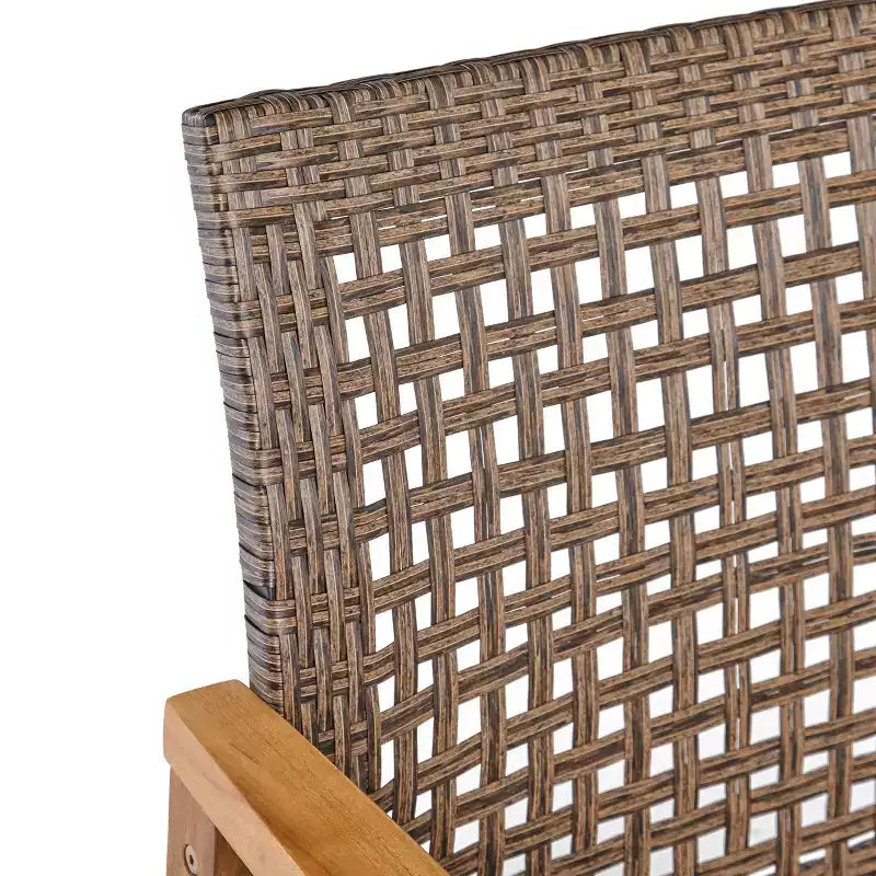 Hampton Salon de jardin 6 places en bois d'acacia et osier – Sanzelize Design