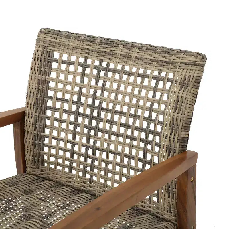 Hampton Salon de jardin 6 places en bois d'acacia et osier – Sanzelize Design