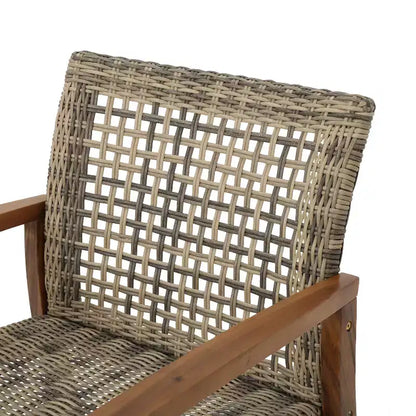 Hampton Salon de jardin 6 places en bois d'acacia et osier – Sanzelize Design
