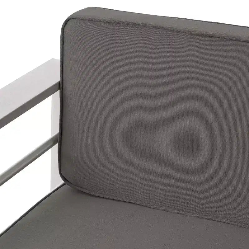 Crested Bay Salon de conversation extérieur en aluminium 4 places avec brasero gris clair – Sanzelize Design