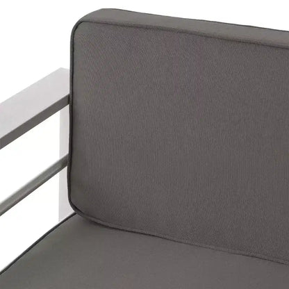 Crested Bay Salon de conversation extérieur en aluminium 4 places avec brasero gris clair – Sanzelize Design