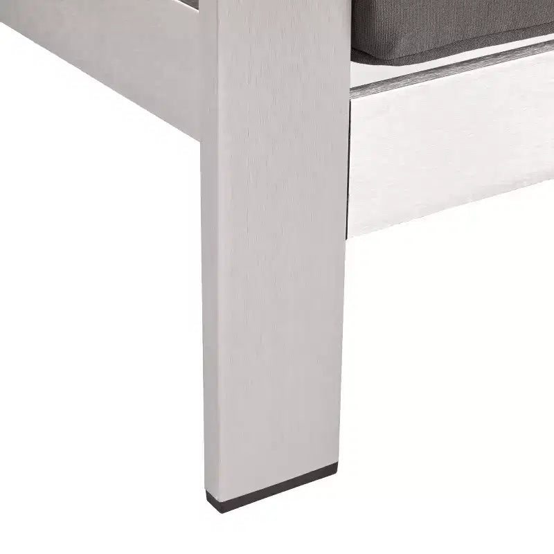 Crested Bay Salon de conversation extérieur en aluminium 4 places avec brasero gris clair – Sanzelize Design