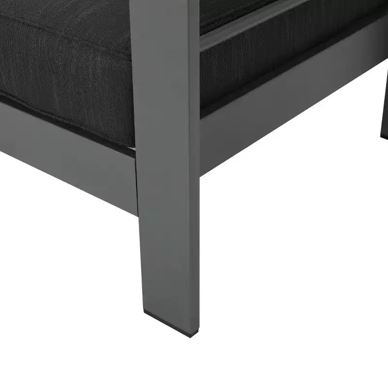 Crested Bay Salon de conversation extérieur en aluminium 4 places avec brasero gris clair – Sanzelize Design