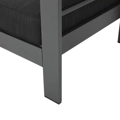 Crested Bay Salon de conversation extérieur en aluminium 4 places avec brasero gris clair – Sanzelize Design