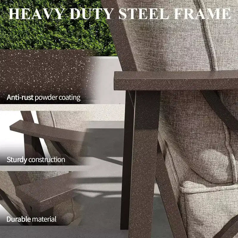 Ensemble de mobilier de jardin extérieur, ensemble de conversation de jardin 4 pièces avec table basse – Sanzelize Design