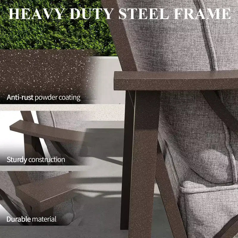 Ensemble de mobilier de jardin extérieur, ensemble de conversation de jardin 4 pièces avec table basse – Sanzelize Design