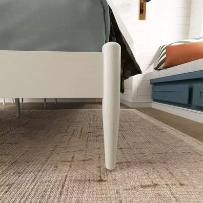 Ensemble de chambre à coucher Feeney 3 pièces, lit plateforme avec deux tables de chevet, blanc crème, grand lit – Sanzelize Design