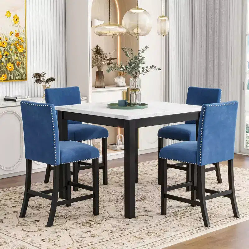 Ensemble de salle à manger 5 pièces, ensemble de table à manger à hauteur de comptoir – Sanzelize Design