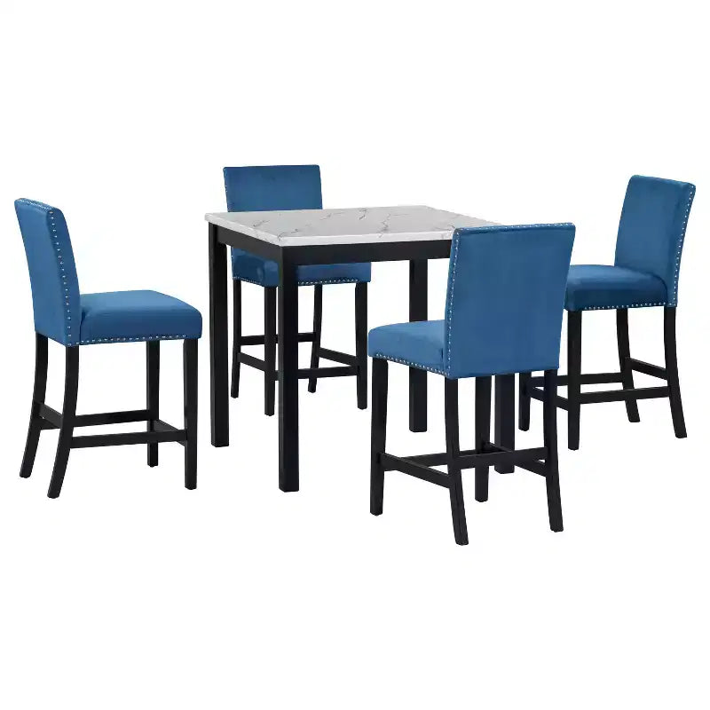 Ensemble de salle à manger 5 pièces, ensemble de table à manger à hauteur de comptoir – Sanzelize Design