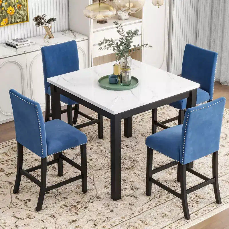Ensemble de salle à manger 5 pièces, ensemble de table à manger à hauteur de comptoir – Sanzelize Design