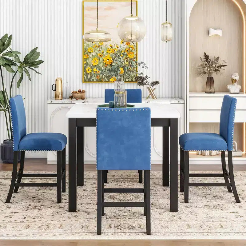 Ensemble de salle à manger 5 pièces, ensemble de table à manger à hauteur de comptoir – Sanzelize Design