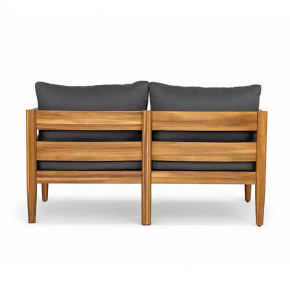 Jacinda Ensemble de salon d'extérieur rustique rembourré 4 pièces avec lattes – Sanzelize Design