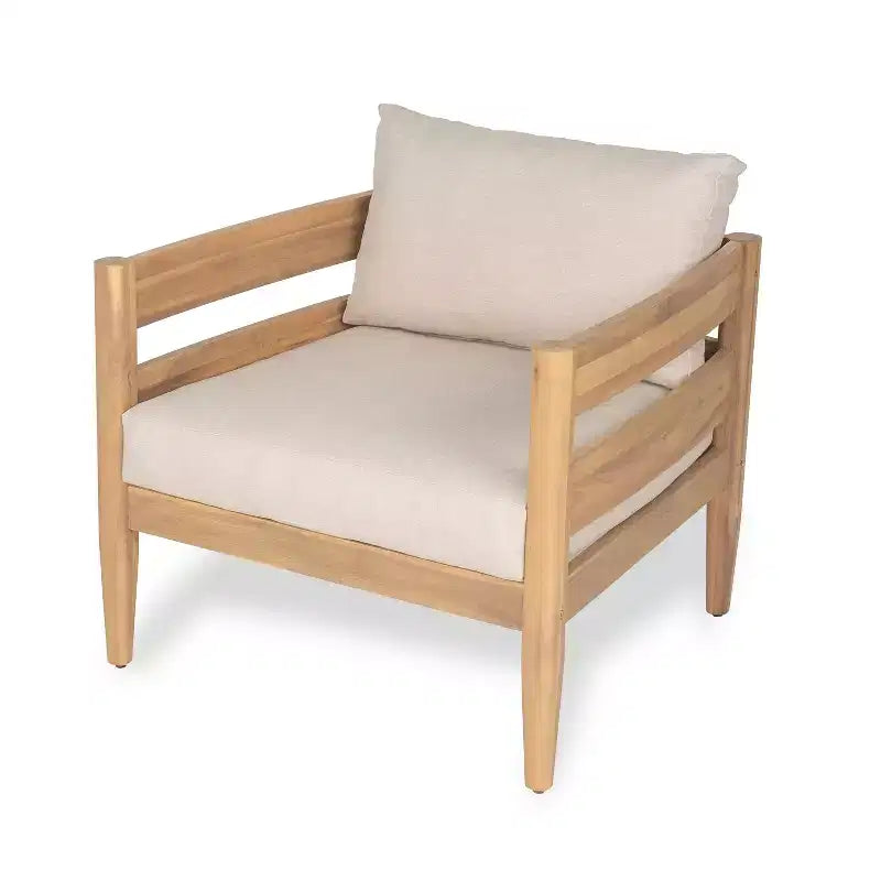 Jacinda Ensemble de salon d'extérieur rustique rembourré 4 pièces avec lattes – Sanzelize Design
