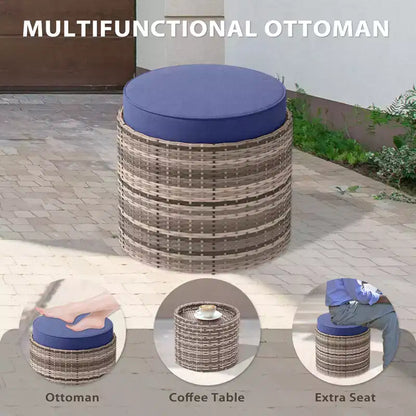 Sunset Dune Ensemble de 6 pièces de mobilier d'extérieur moderne, Salon de jardin en osier aspect bois – Sanzelize Design