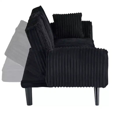 Canapés Minimalistes pour Salon Canapé Droit Convertible Lit Canapé Corduroy avec Dossier Ajustable et Porte-Gobelet – Sanzelize Design