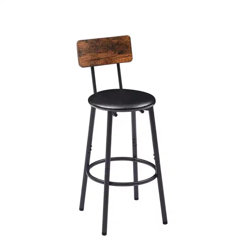 Ensemble de table de bar rustique 3 pièces Briar avec tabourets de bar rembourrés en similicuir – Sanzelize Design