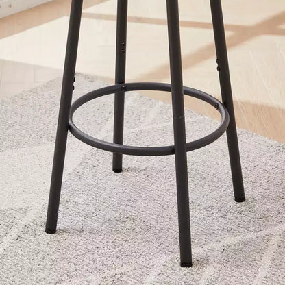 Ensemble de table de bar rustique 3 pièces Briar avec tabourets de bar rembourrés en similicuir – Sanzelize Design