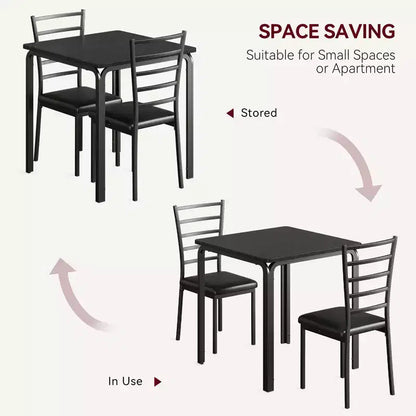 Ensemble table et chaises 3 pièces pour petits espaces, salle à manger – Sanzelize Design