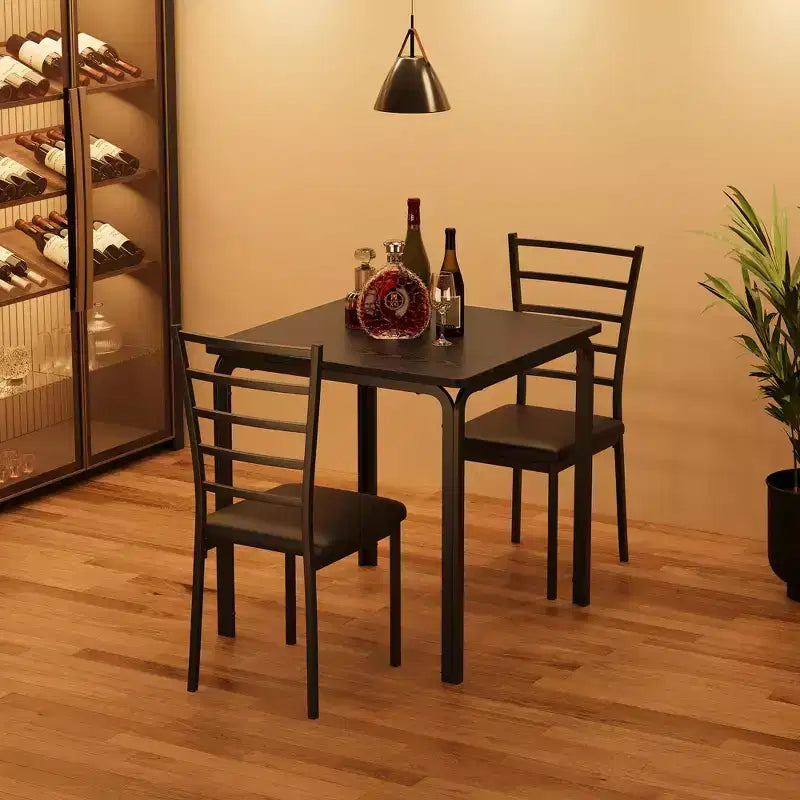 Ensemble table et chaises 3 pièces pour petits espaces, salle à manger – Sanzelize Design
