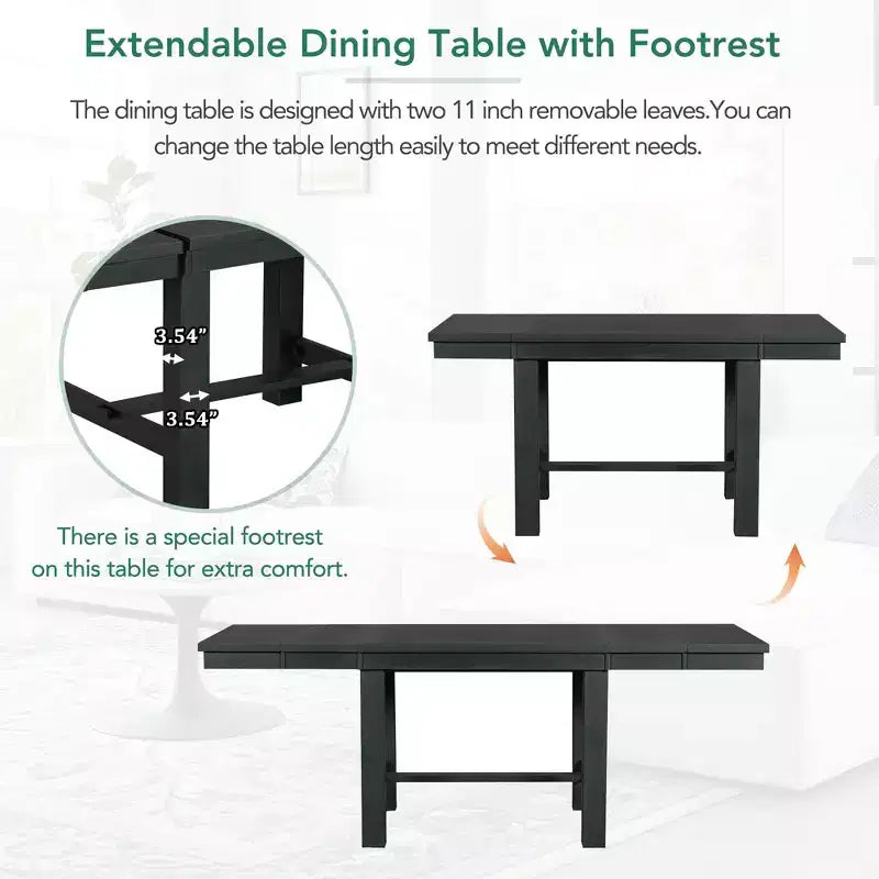 Ensemble de 6 pièces de table à manger extensible pour 6 personnes – Sanzelize Design