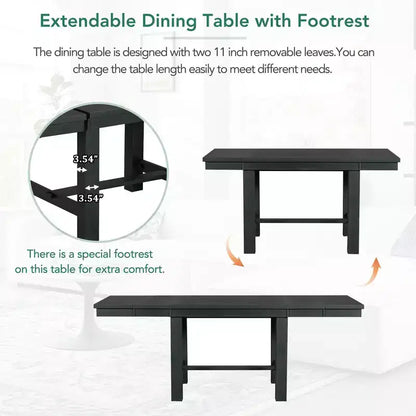 Ensemble de 6 pièces de table à manger extensible pour 6 personnes – Sanzelize Design