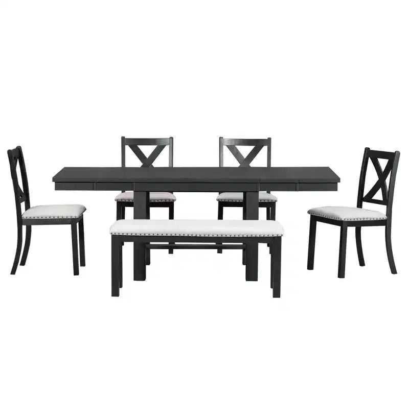 Ensemble de 6 pièces de table à manger extensible pour 6 personnes – Sanzelize Design