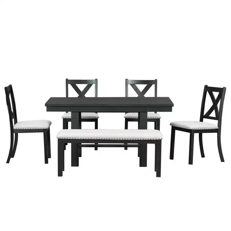 Ensemble de 6 pièces de table à manger extensible pour 6 personnes – Sanzelize Design