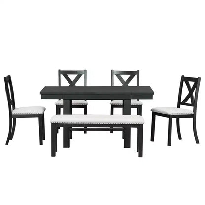 Ensemble de 6 pièces de table à manger extensible pour 6 personnes – Sanzelize Design