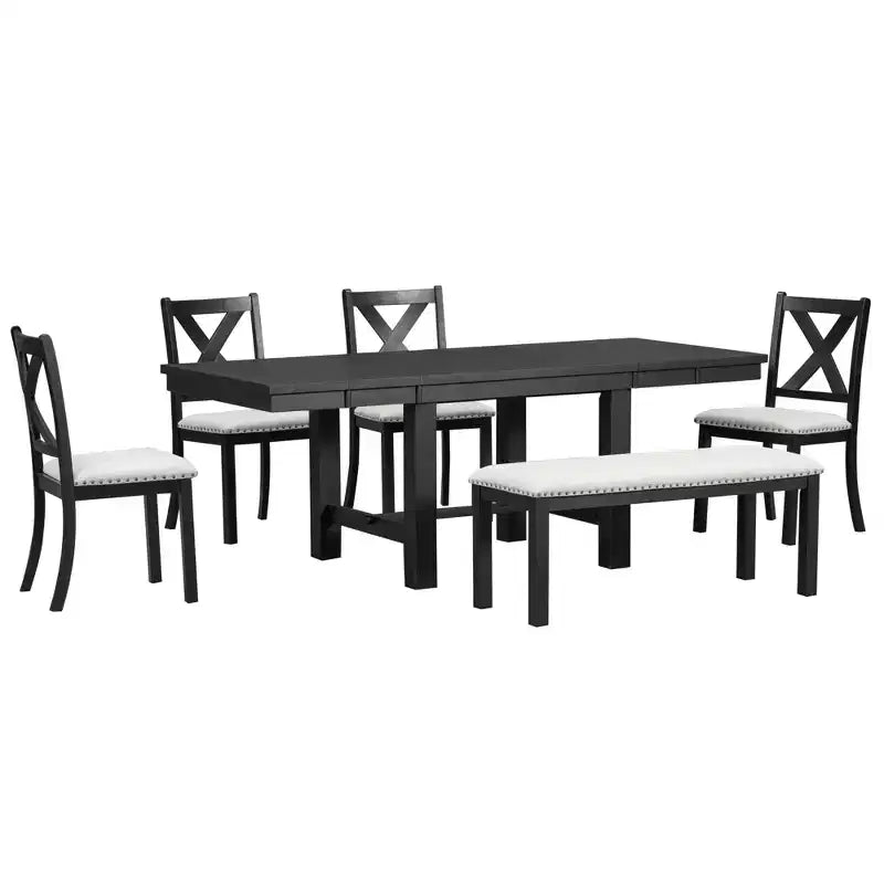 Ensemble de 6 pièces de table à manger extensible pour 6 personnes – Sanzelize Design