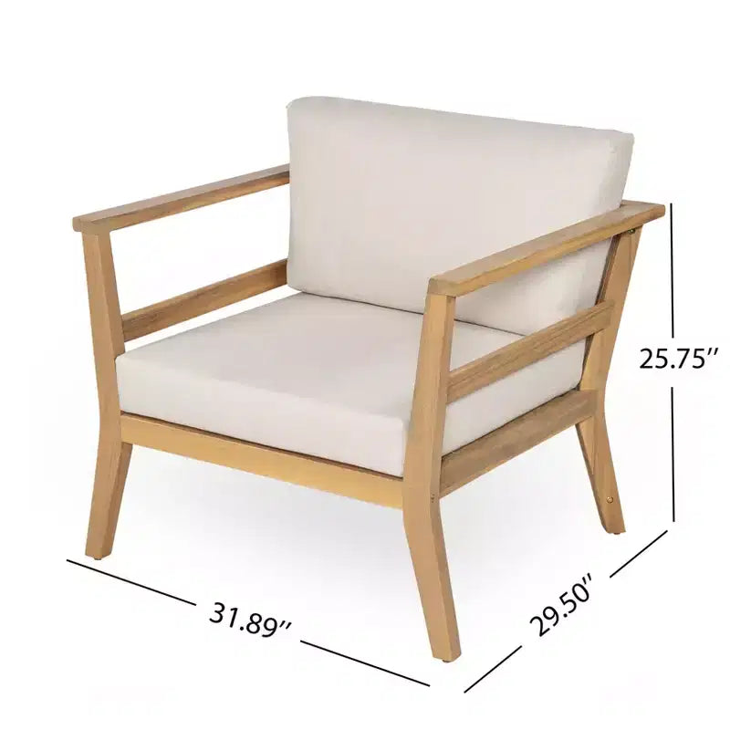 Edith Ensemble de 4 pièces pour terrasse en bois d'acacia avec lattes – Sanzelize Design