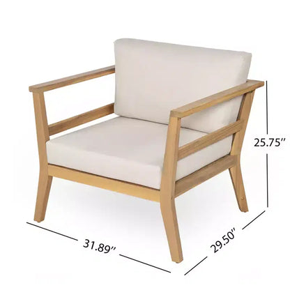Edith Ensemble de 4 pièces pour terrasse en bois d'acacia avec lattes – Sanzelize Design