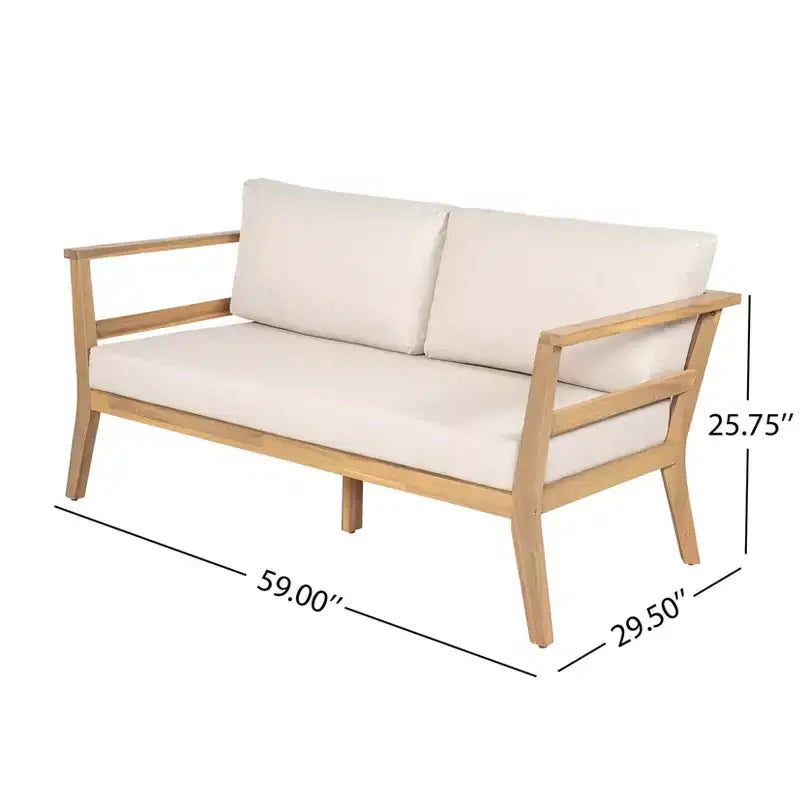 Edith Ensemble de 4 pièces pour terrasse en bois d'acacia avec lattes – Sanzelize Design