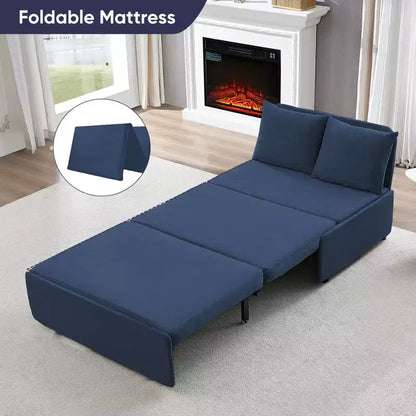 Canapé-lit Grand lit 152 x 203 cm, Canapé convertible 2-en-1 en lin avec coussins – Sanzelize Design