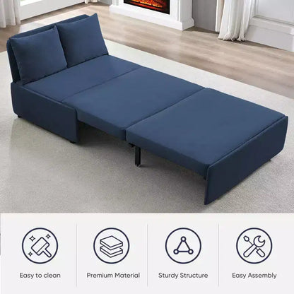 Canapé-lit Grand lit 152 x 203 cm, Canapé convertible 2-en-1 en lin avec coussins – Sanzelize Design