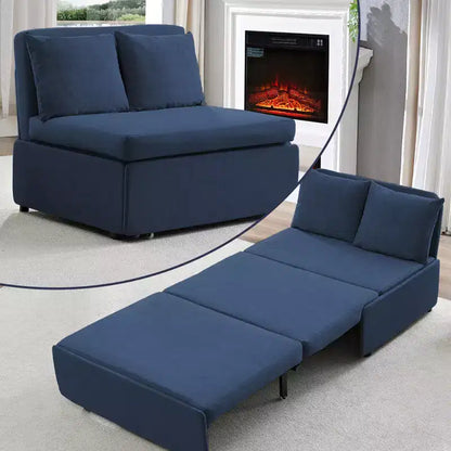 Canapé-lit Grand lit 152 x 203 cm, Canapé convertible 2-en-1 en lin avec coussins – Sanzelize Design