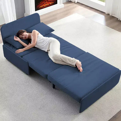 Canapé-lit Grand lit 152 x 203 cm, Canapé convertible 2-en-1 en lin avec coussins – Sanzelize Design