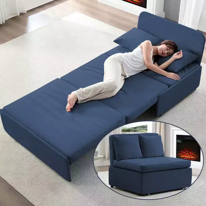 Canapé-lit Grand lit 152 x 203 cm, Canapé convertible 2-en-1 en lin avec coussins – Sanzelize Design