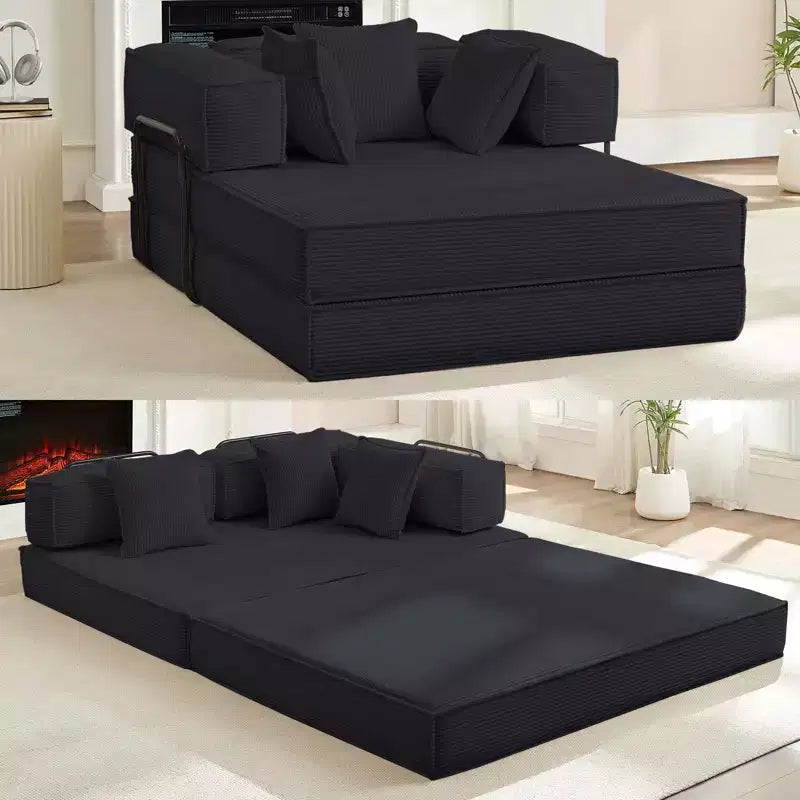 Canapé-lit convertible 168 cm avec oreillers, canapé-matelas pliable – Sanzelize Design