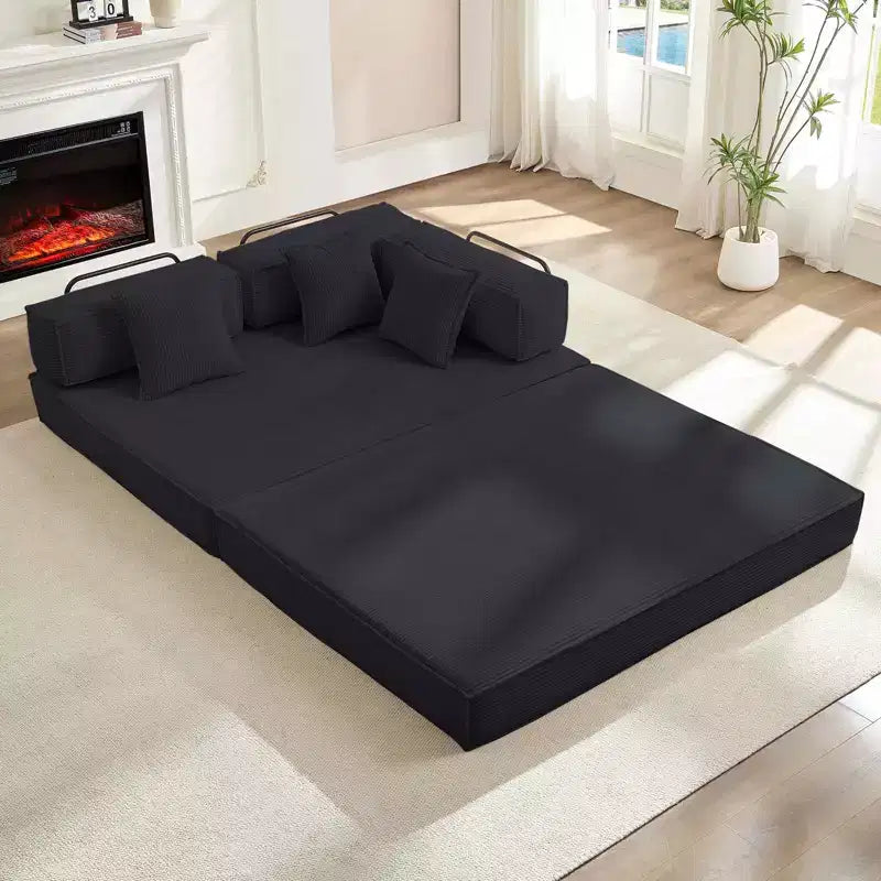 Canapé-lit convertible 168 cm avec oreillers, canapé-matelas pliable – Sanzelize Design