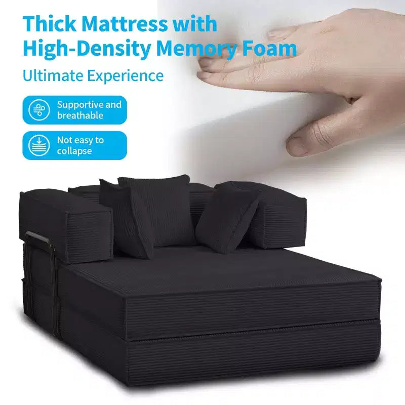 Canapé-lit convertible 168 cm avec oreillers, canapé-matelas pliable – Sanzelize Design