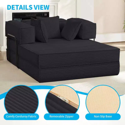 Canapé-lit convertible 168 cm avec oreillers, canapé-matelas pliable – Sanzelize Design