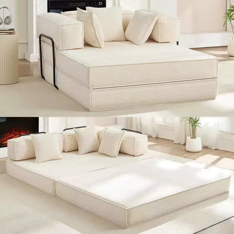 Canapé-lit convertible 168 cm avec oreillers, canapé-matelas pliable – Sanzelize Design