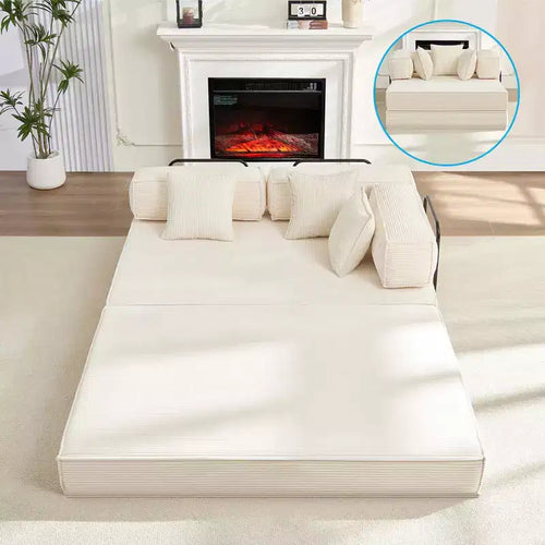Canapé-lit convertible 168 cm avec oreillers, canapé-matelas pliable – Sanzelize Design