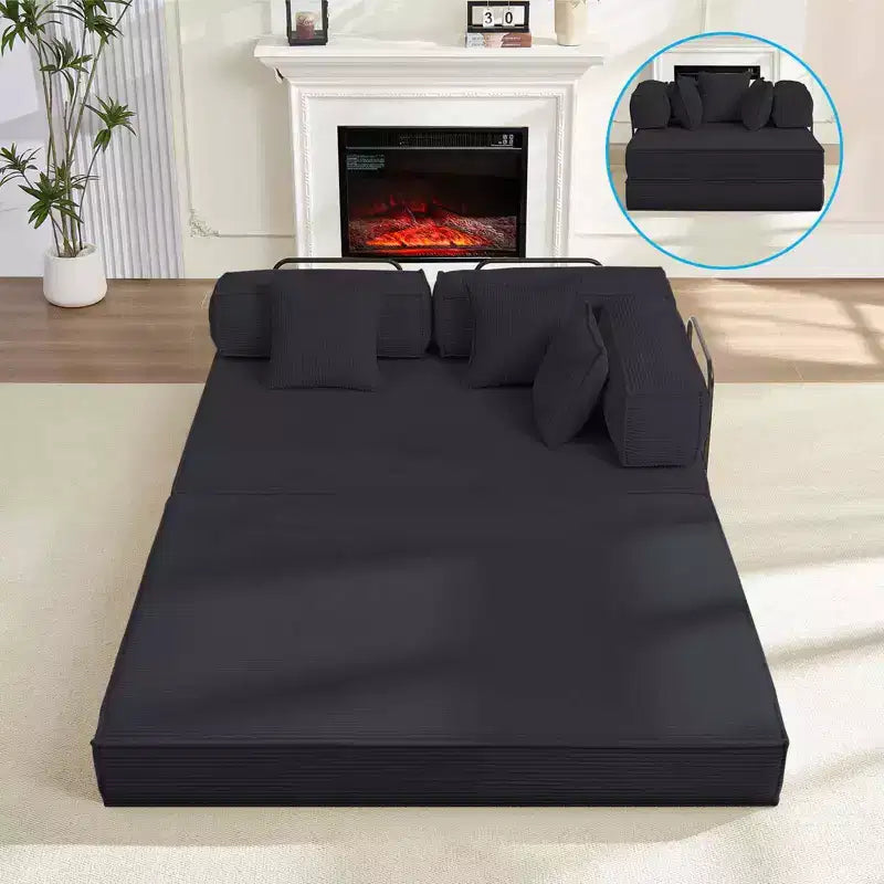 Canapé-lit convertible 168 cm avec oreillers, canapé-matelas pliable – Sanzelize Design