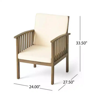Ensemble de chaises longues de jardin avec table à manger pour jardin, terrasse et terrasse, bois d'acacia – Sanzelize Design