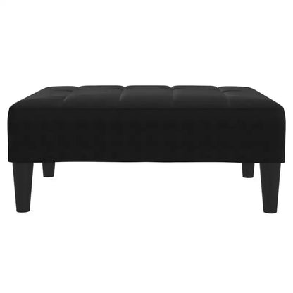 Canapé-lit 2 places avec repose-pieds - Velours noir Rembourré Canapé convertible pour salon, chambre, studio – Sanzelize Design