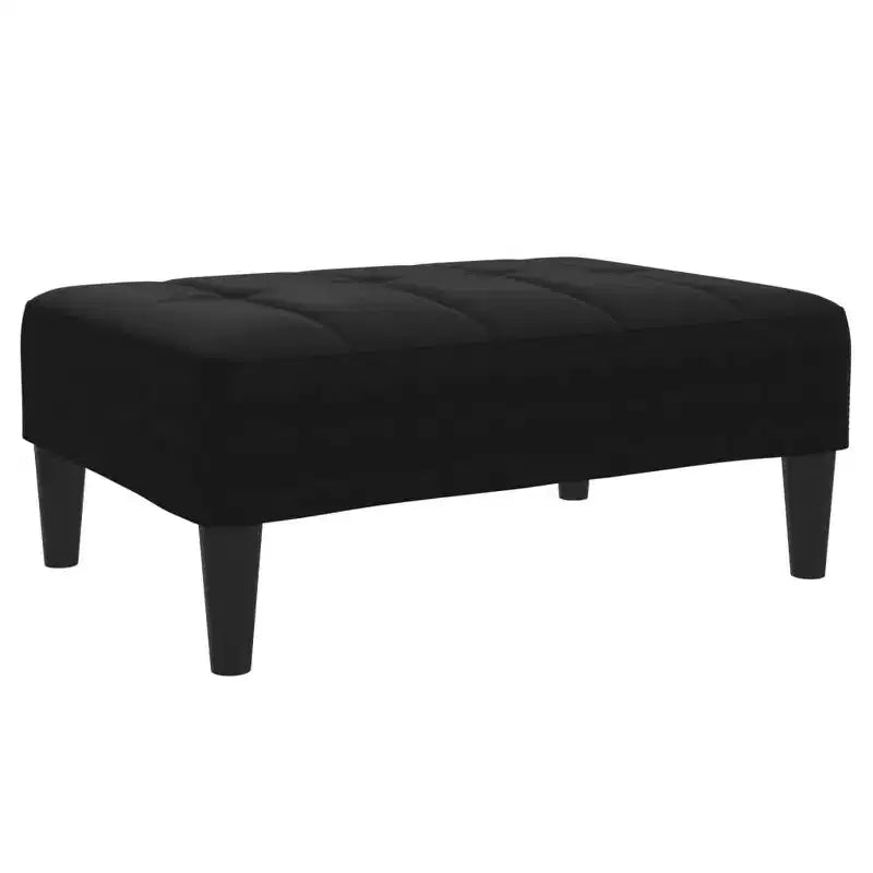 Canapé-lit 2 places avec repose-pieds - Velours noir Rembourré Canapé convertible pour salon, chambre, studio – Sanzelize Design