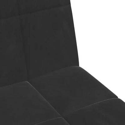 Canapé-lit 2 places avec repose-pieds - Velours noir Rembourré Canapé convertible pour salon, chambre, studio – Sanzelize Design