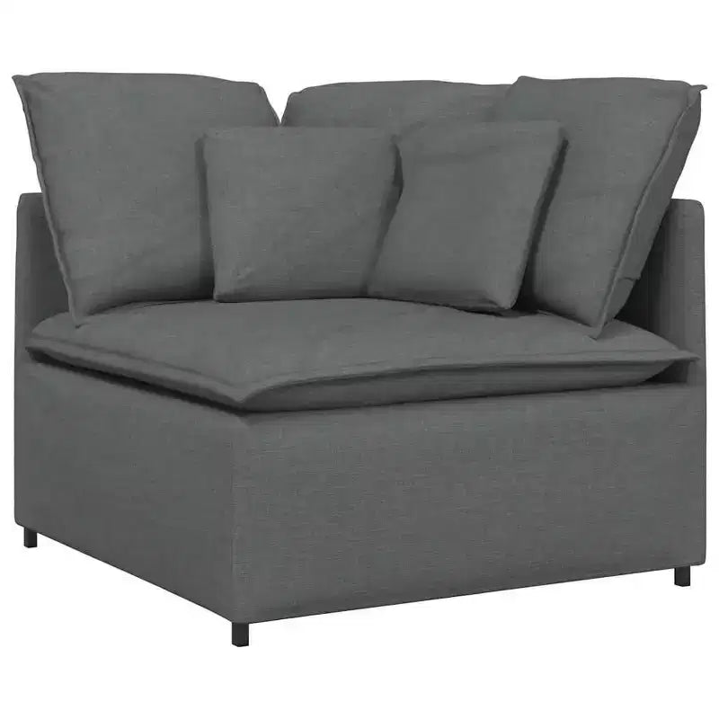 Canapé modulable avec repose-pieds et coussins Tissu Gris foncé - Gris foncé – Sanzelize Design